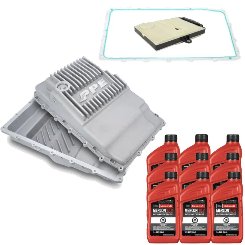 10R80 Motorcraft Transmission Service Kit & Ppe Raw Deep Pan For 17+ Ford F-150 1