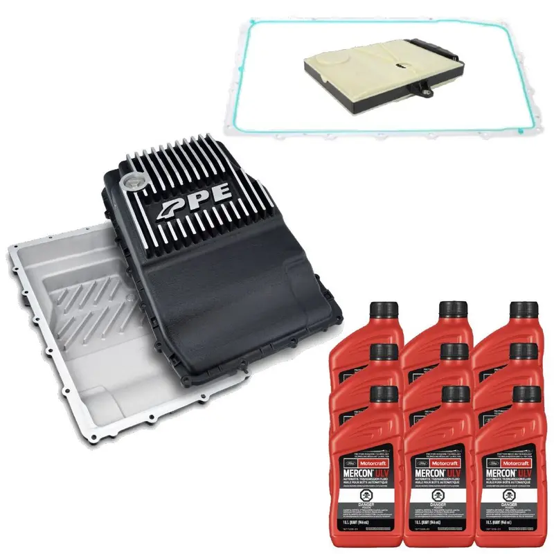 10R80 Oem Ford Transmission Service Kit & Ppe Brushed Deep Pan For 2017-2025 F-150 1