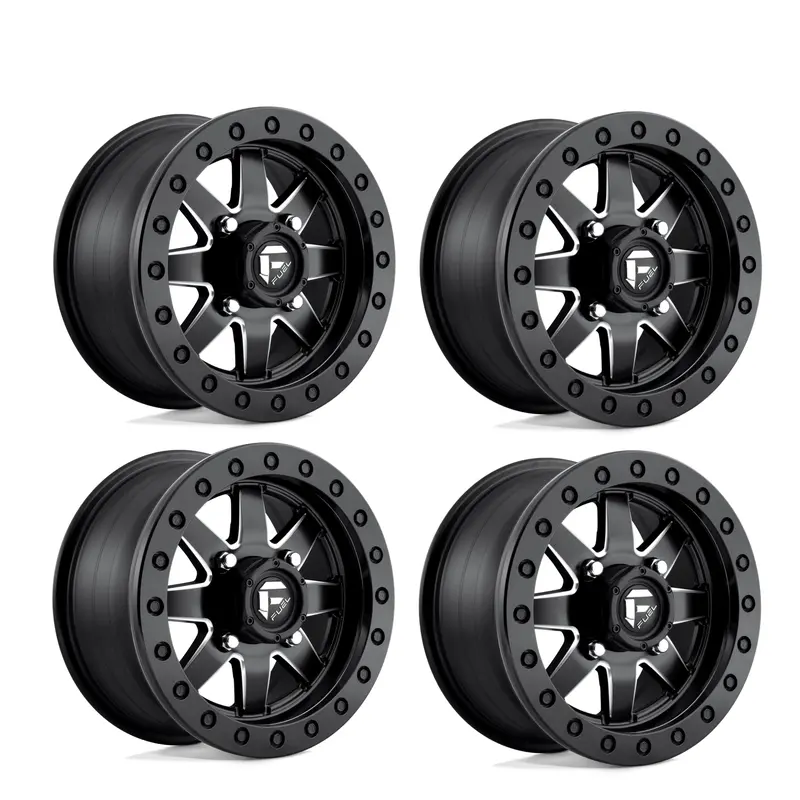 (4) 14X7 Fuel Utv D938 Maverick Beadlock Wheels Matte Black 4X137 +38 Offset 1