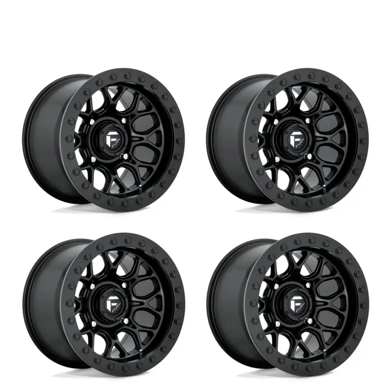 (4) 15X10 Fuel Utv D916 Tech Beadlock Wheels Matte Black 4X156 0 Offset 1