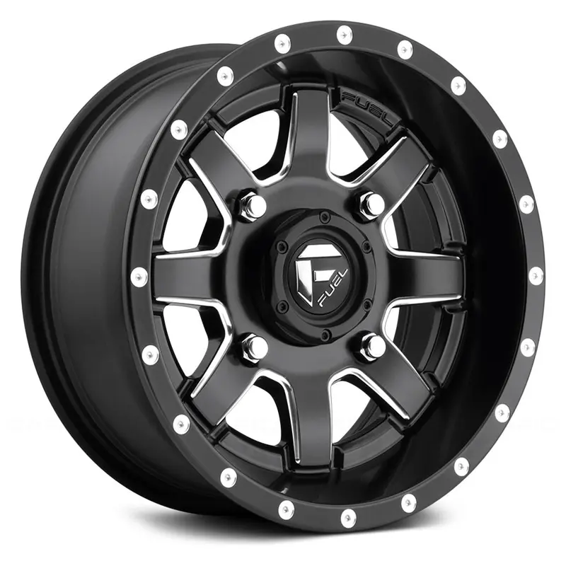 (4) 15X7 Fuel Utv D538 Maverick Matte Black Milled Wheels 4X156 +13 Offset 4.51" 2