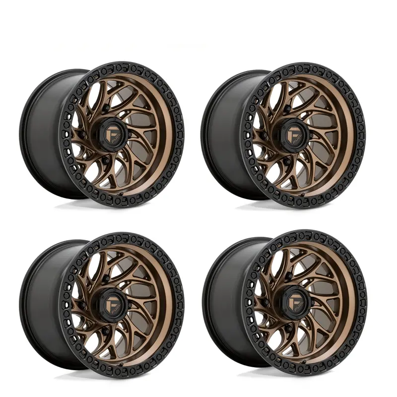 (4) 15X7 Fuel Utv D777 Runner Wheels Bronze Black Ring 4X137 10 Offset 4.39 Inch Backspacing 1