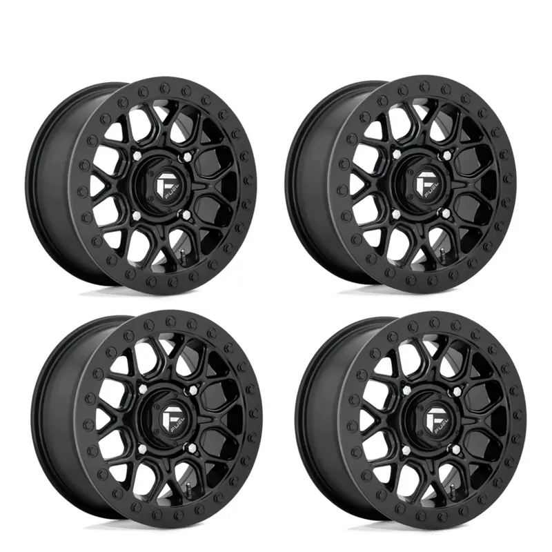 (4) 15X7 Fuel Utv D916 Tech Beadlock Wheels Matte Black 4X137 +38 Offset 1
