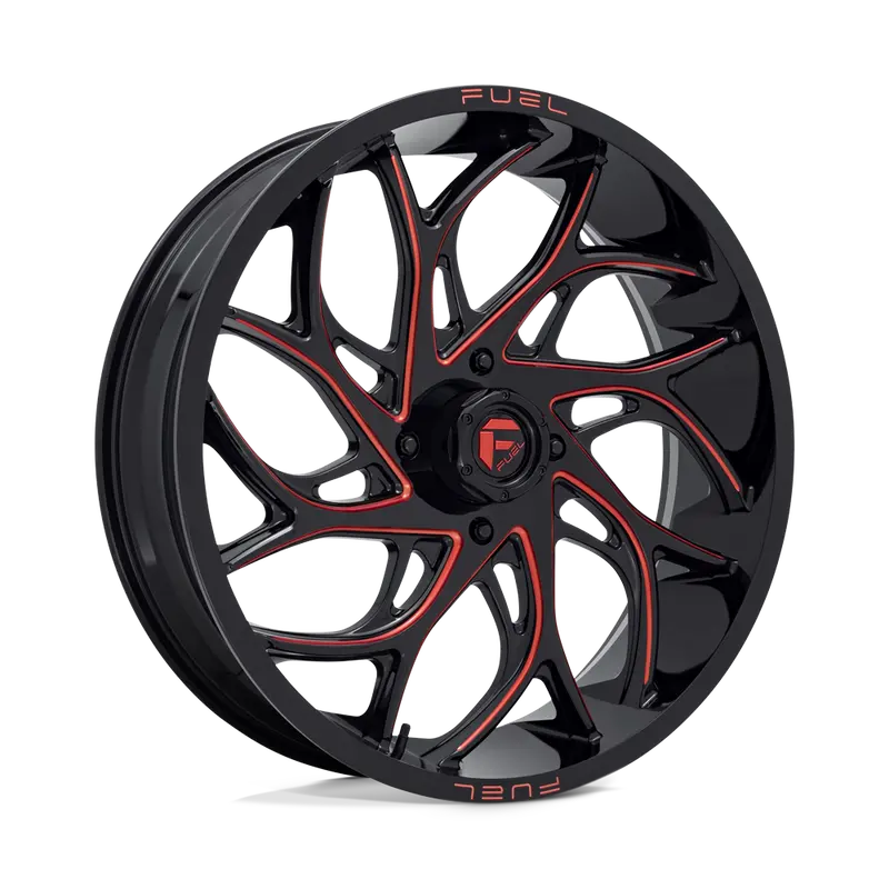 (4) 18X7 Fuel Utv D779 Runner Wheels Candy Red Milled 4X137 13 Offset 4.51 Inch Backspacing 2