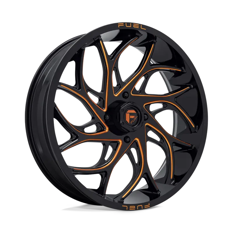 (4) 18X7 Fuel Utv D780 Runner Wheels Orange Milled 4X137 13 Offset 4.51 Inch Backspacing 2