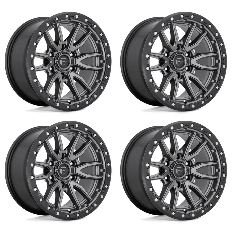 (4) 18X9 Fuel Rebel 6 Matte Gunmetal Wheels 6X139.7 -12Mm Offset For Ford Gm 1