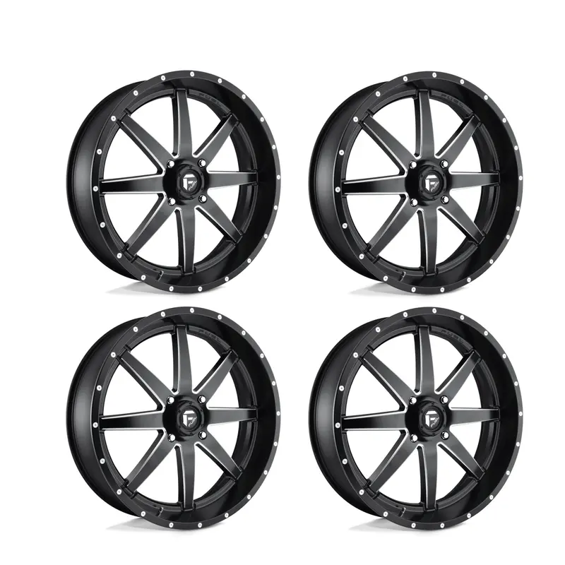 (4) 20X7 Fuel Utv D538 Maverick Matte Black Milled Wheels 4X156 +13 Offset 4.51" 1