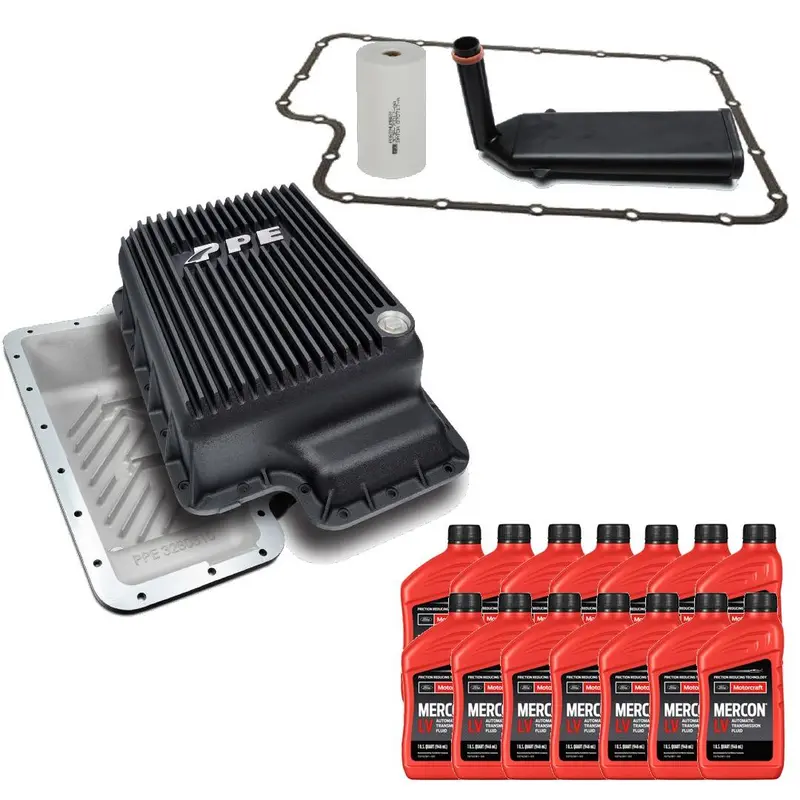 5R110 Transmission Service Kit & Ppe Black Pan For 03-07 F-250/F-350/Excursion 1