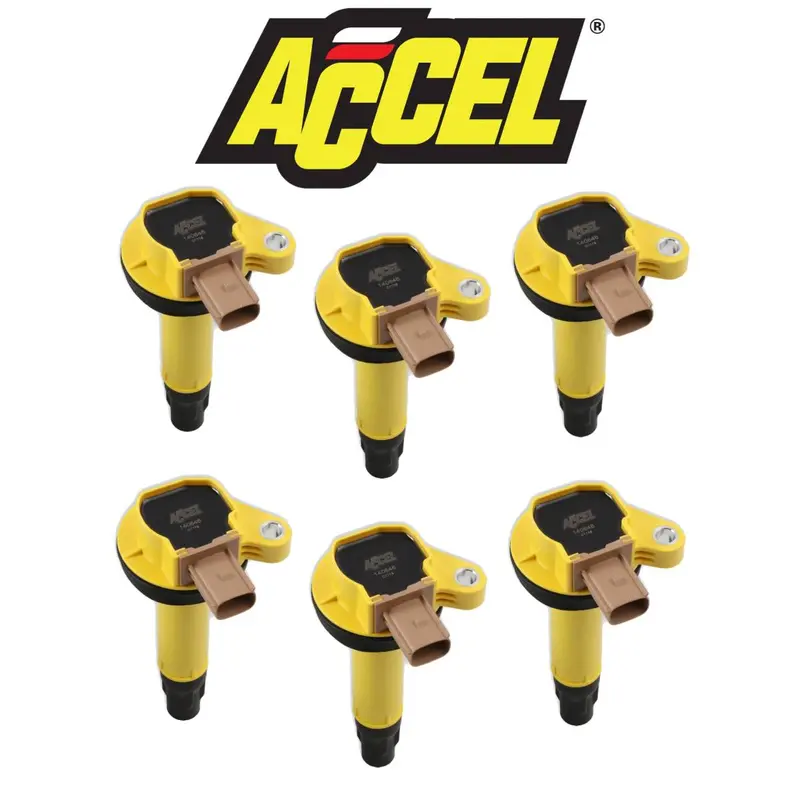 Accel Yellow Supercoil Ignition Coils For 11-16 F-150 3.5L Ecoboost W/ Tan 3-Pin 1