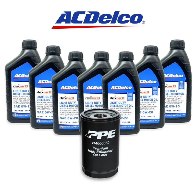 Acdelco 0W-20 Oil Change Kit Ppe Filter For 2021+ Chevy Silverado/Suburban/Tahoe 3.0L Duramax 1
