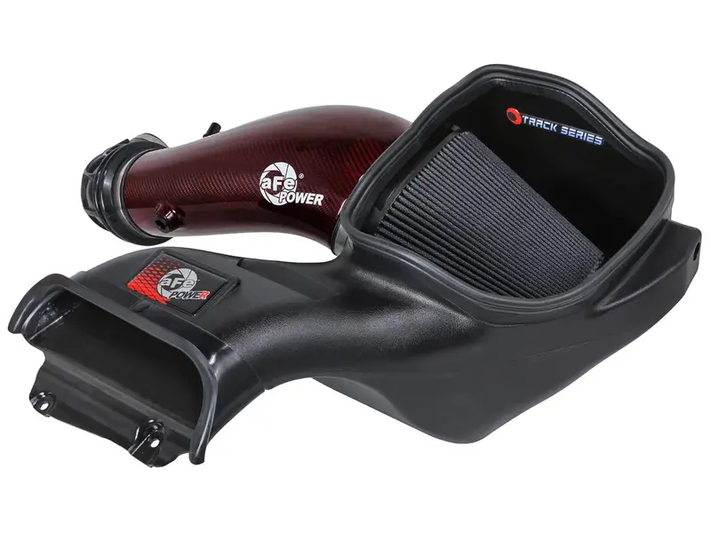 Afe Power Track Series Red Kevlar Carbon Fiber Cold Air Intake Kit W/ Black Pro 5R Filter For 2023-2024 Ford Raptor R 1