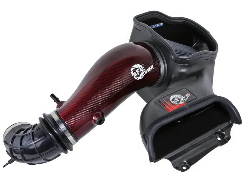 Afe Power Track Series Red Kevlar Carbon Fiber Cold Air Intake Kit W/ Black Pro 5R Filter For 2023-2024 Ford Raptor R 2
