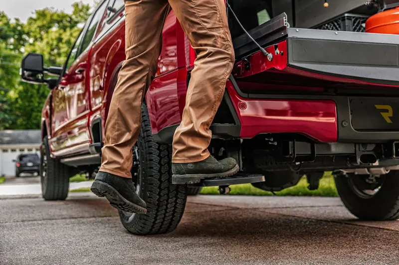 Amp Research 75330-01A Bedstep Retractable Bumper Step For 23-25 Ford F-250/350 2