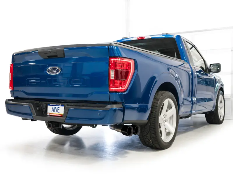 Awe 0Fg Cat-Back Exhaust 4.5In Black Tips For 2021-2025 Ford F-150 5.0L Regular Cab 2