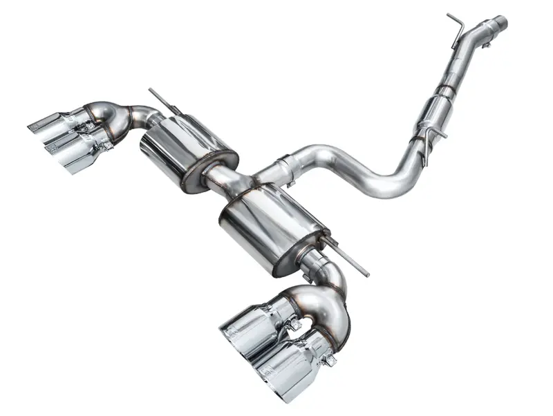 Awe Touring Cat-Back Exhaust 4.5In Chrome Quad Tips For 22-24 Volkswagen Golf R 1