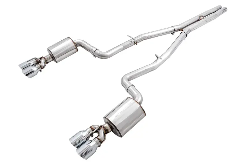 Awe Touring Cat-Back Exhaust 4" Chrome Tips For 15-23 Dodge Challenger 6.4L/6.2L 1