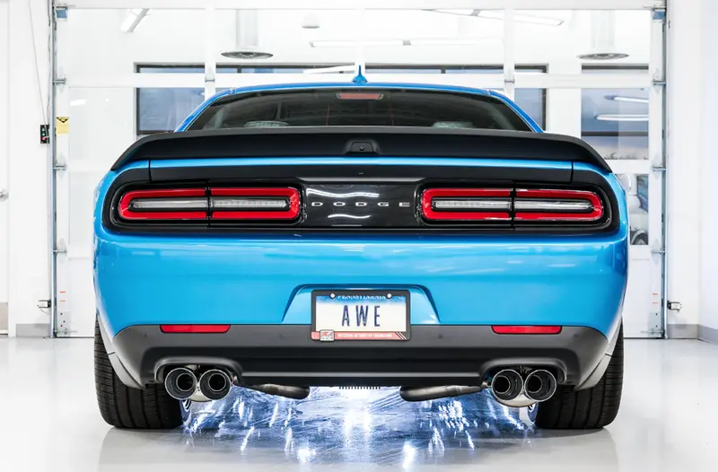 Awe Touring Cat-Back Exhaust Uses Oe Tips For 2015-2023 Dodge Challenger 6.4L/6.2L 2