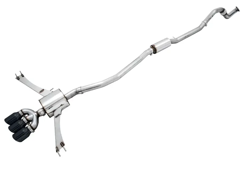 Awe Touring Cat-Back Exhaust W/ 4.5" Triple Black Tips For 17-21 Honda Civic Si 1