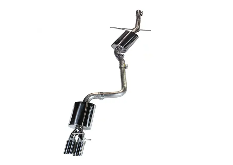Awe Touring Catback Exhaust Single Side 3.5" Blk Quad Tips For 09-16 Audi A4 2.0 1