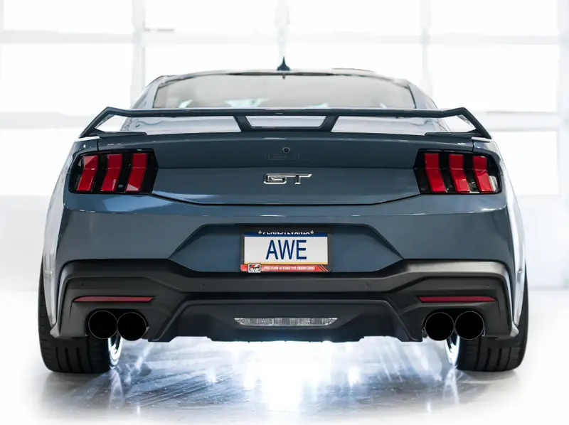 Awe Track Cat-Back Exhaust W/ 4” Black Quad Tips For 24-25 Ford Mustang Gt 5.0L 2