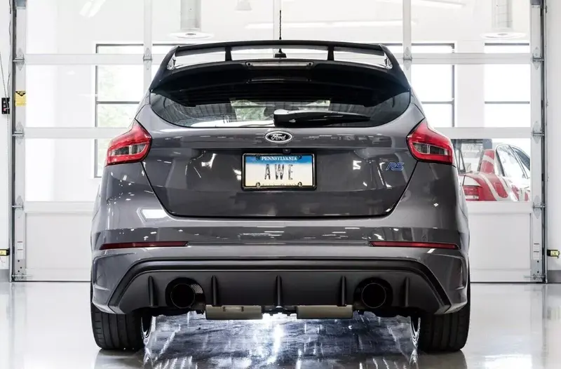 Awe Tuning Track Cat-Back Exhaust 4.5” Black Tips For 16-18 Ford Focus Rs 2.3T 2