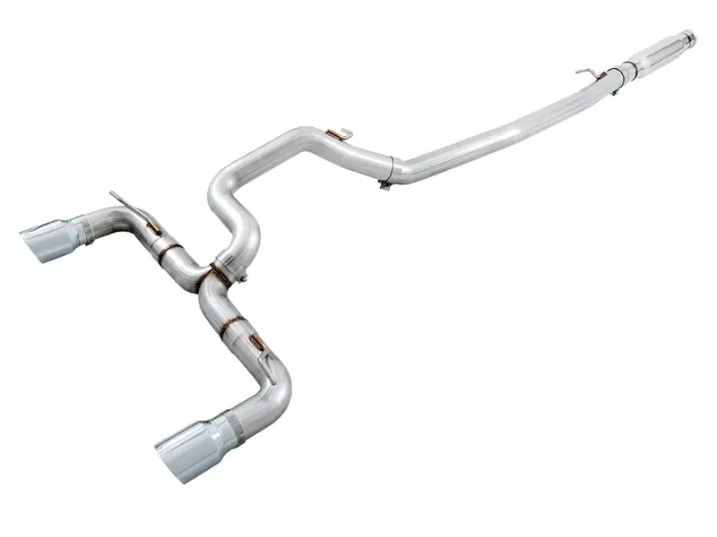 Awe Tuning Track Cat-Back Exhaust 4.5In Chrome Tips For 16-18 Ford Focus Rs 2.3T 1