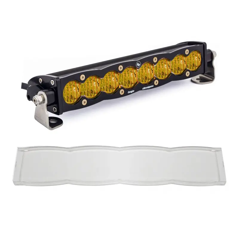 Baja Designs 10" Amber Wide Cornering S8 Straight Led Light Bar W/Clr Rock Guard 1