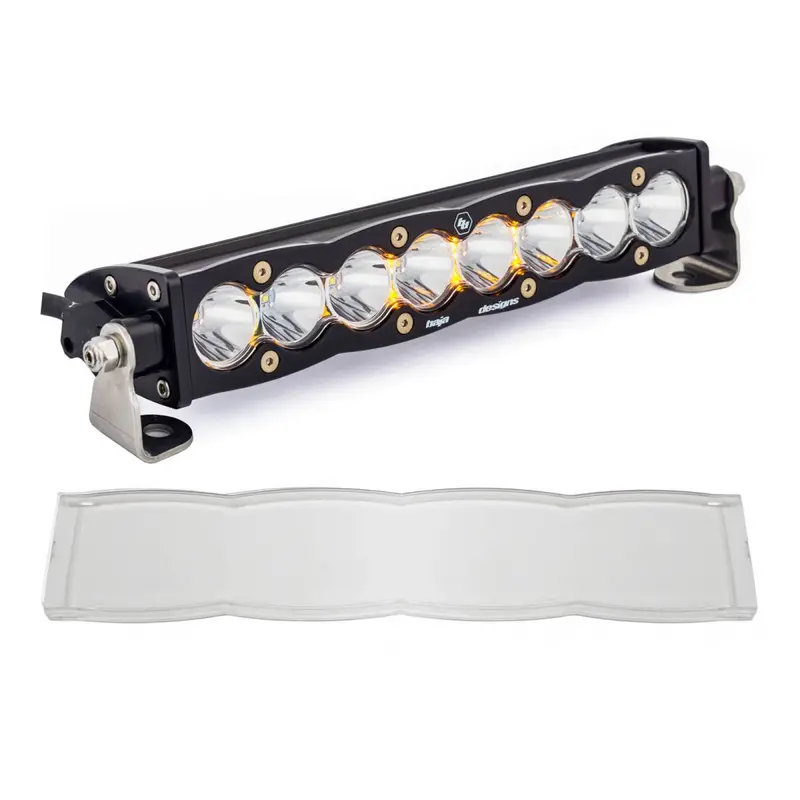 Baja Designs 10" Clear Spot S8 Straight Led Light Bar W/ Clear Rock Guard 1