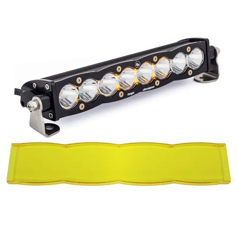 Baja Designs 10" Clear Work/Scene S8 Straight Led Light Bar W/ Amber Rock Guard 1