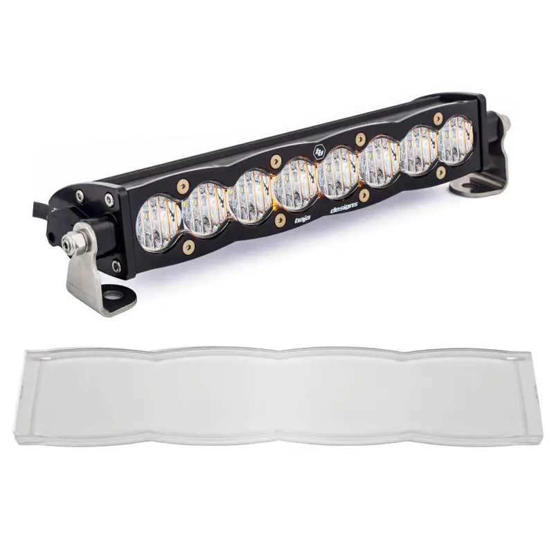 Baja Designs 10" Clear Work/Scene S8 Straight Led Light Bar W/ Clear Rock Guard 1