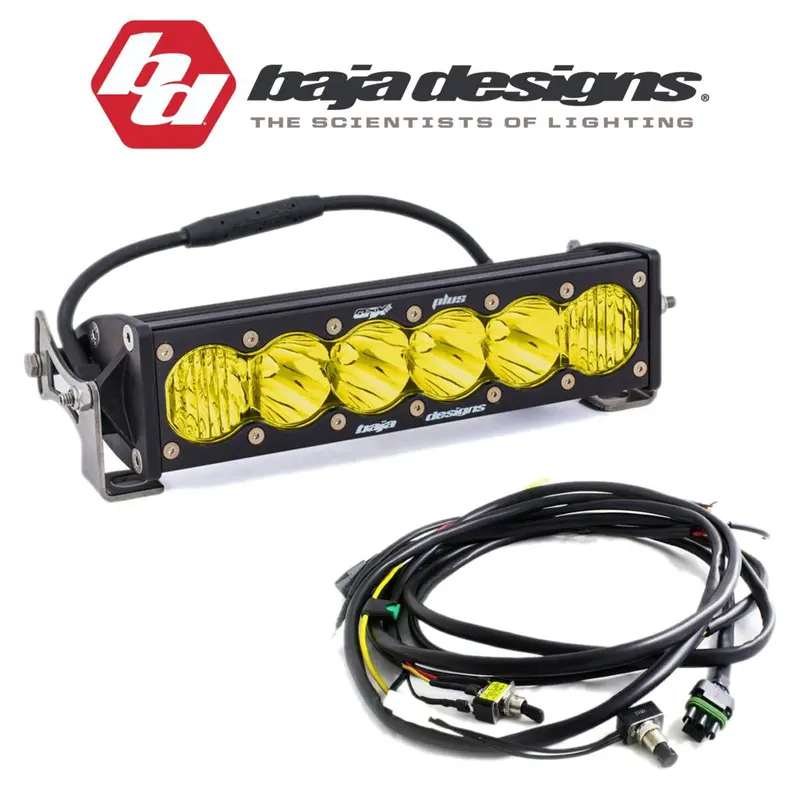 Baja Designs 10" Onx6+ Amber Driving/Combo Light Bar W/ High/Low Wiring Harness 1