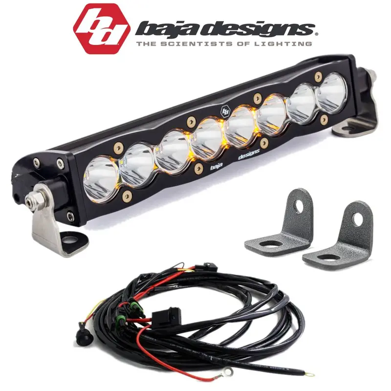 Baja Designs 10" S8 Hood Mount Light Bar Kit For Polaris Rzr Xp Turbo 1