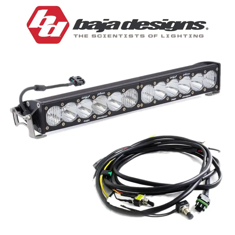 Baja Designs 20" Onx6+ Clear Driving/Combo Light Bar W/ High/Low Wiring Harness 1