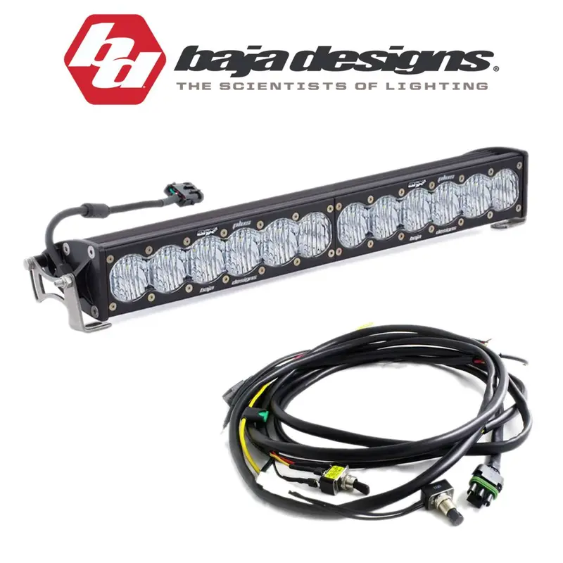 Baja Designs 20" Onx6+ Clear Wide Cornering Light Bar W/ High/Low Wiring Harness 1