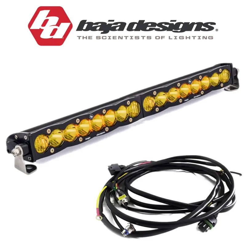 Baja Designs 20" S8 Amber Driving/Combo Light Bar W/ Toggle Harness & Backlight 1