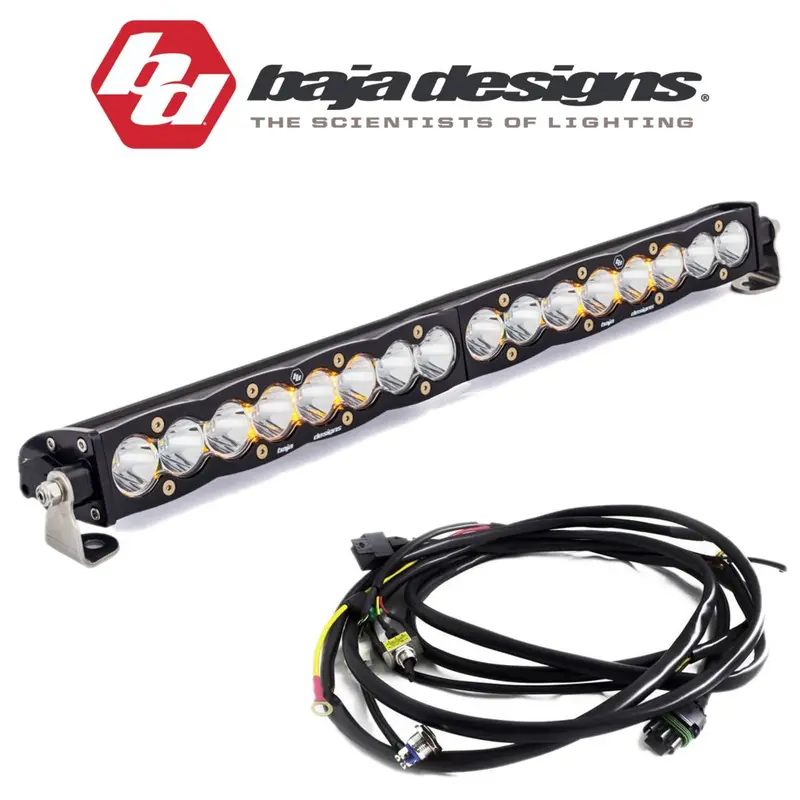 Baja Designs 20" S8 Clear Spot Beam Light Bar W/ Toggle Harness & Backlight 1