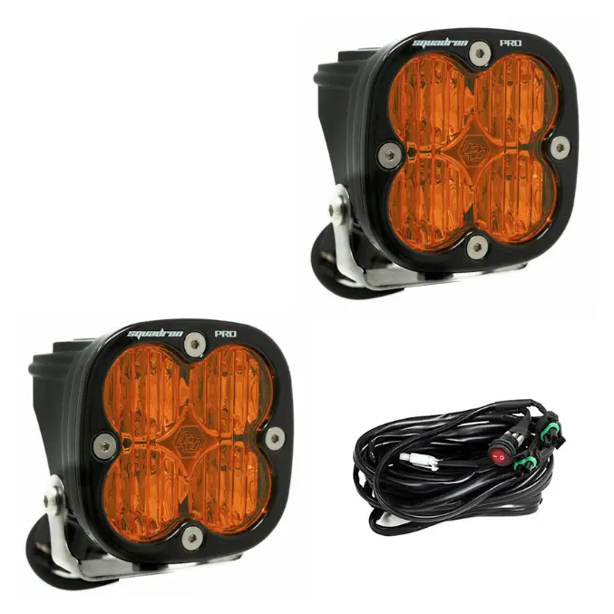 Baja Designs 3" Squadron Pro Factory Amber Wide Cornering Beam Led Lights Pair 1