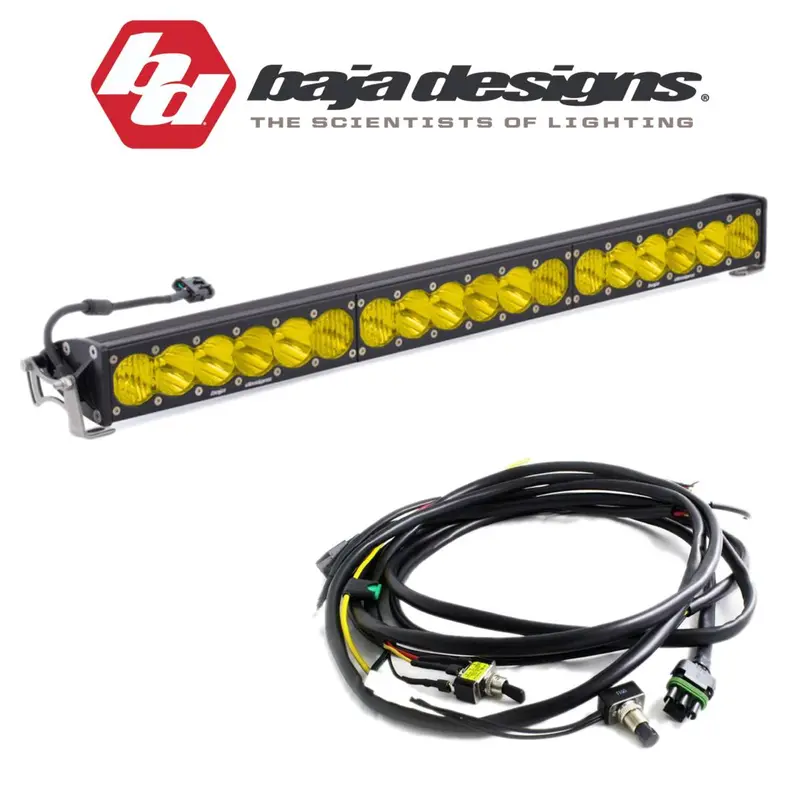 Baja Designs 30" Onx6+ Amber Driving/Combo Light Bar W/ High/Low Wiring Harness 1