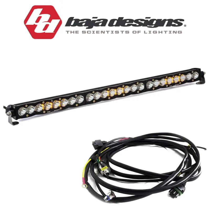Baja Designs 30" S8 Clear Spot Beam Light Bar W/ Toggle Harness & Backlight 1