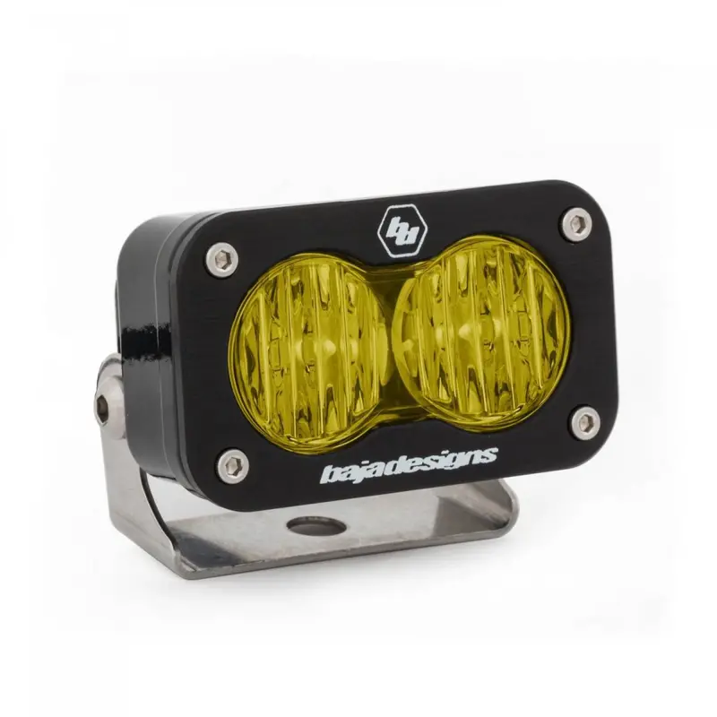 Baja Designs 480015 Black S2 Pro Amber Wide Cornering Beam 5000K Led Light 1