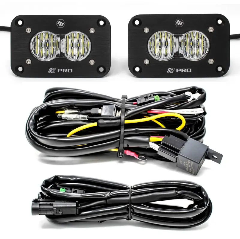 Baja Designs 487807 Flush Mount S2 Pair Led Light Pod Kit Wide Cornering 1