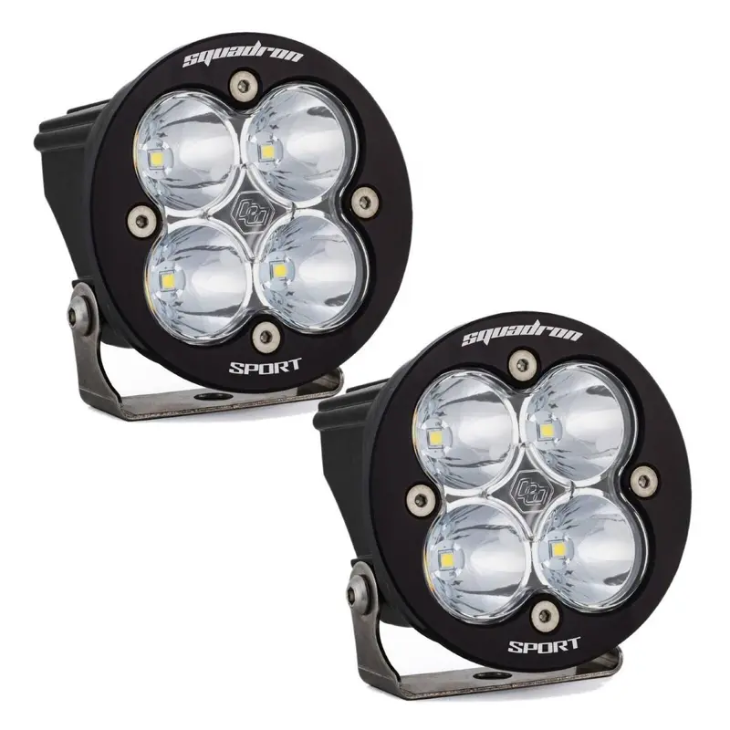 Baja Designs 587801 Black Squadron R Sport Spot Beam Led Lights Pair 2