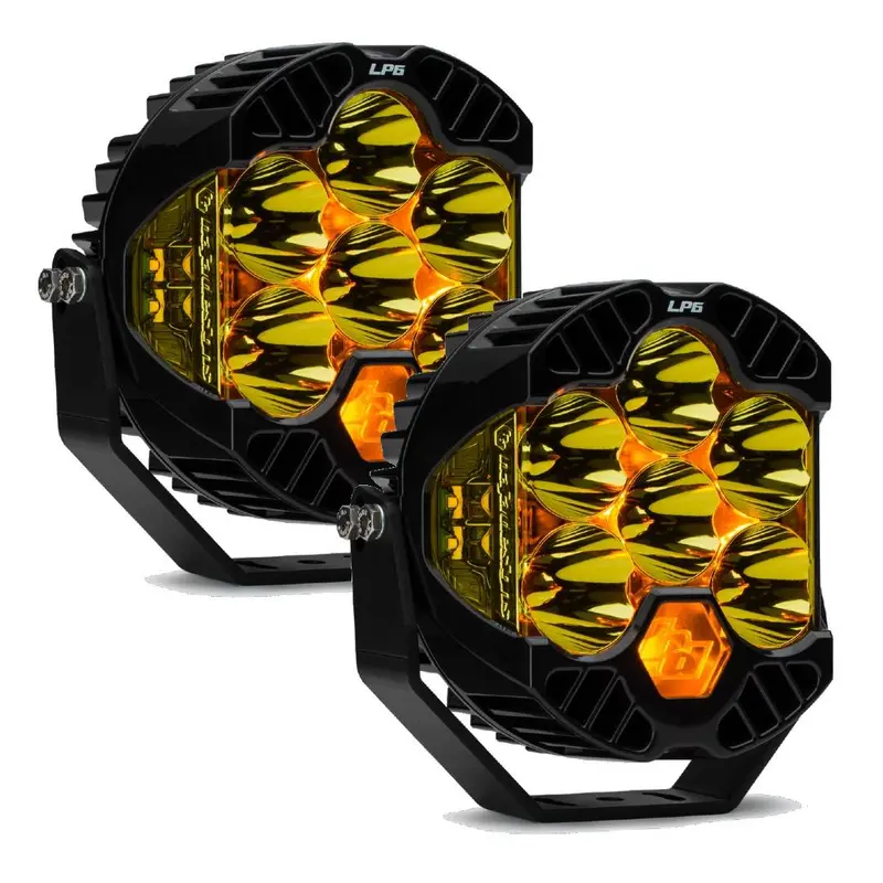 Baja Designs Amber Lp6 Pro Pair 5,000K Led Spot Pattern Lights/Toggle Harness 2