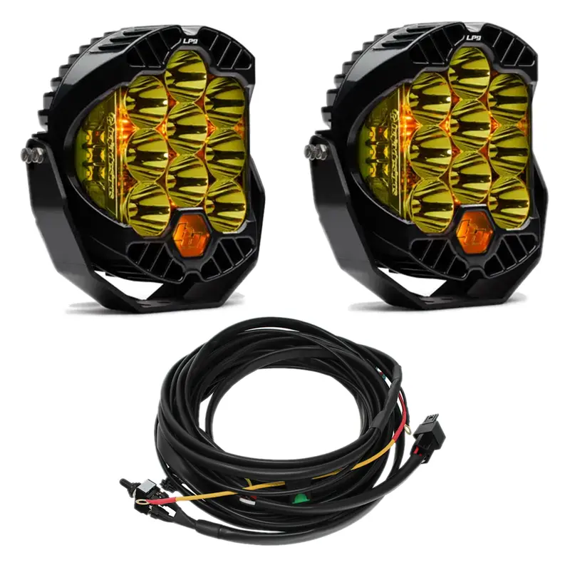 Baja Designs Amber Lp9 Racer Edition Led Spot Pattern Lights/Toggle Harness 1