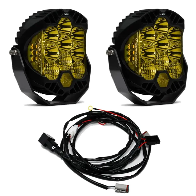 Baja Designs Amber Lp9 Sport Pair 5,000K Led Driving/Combo Lights/Toggle Harness 1
