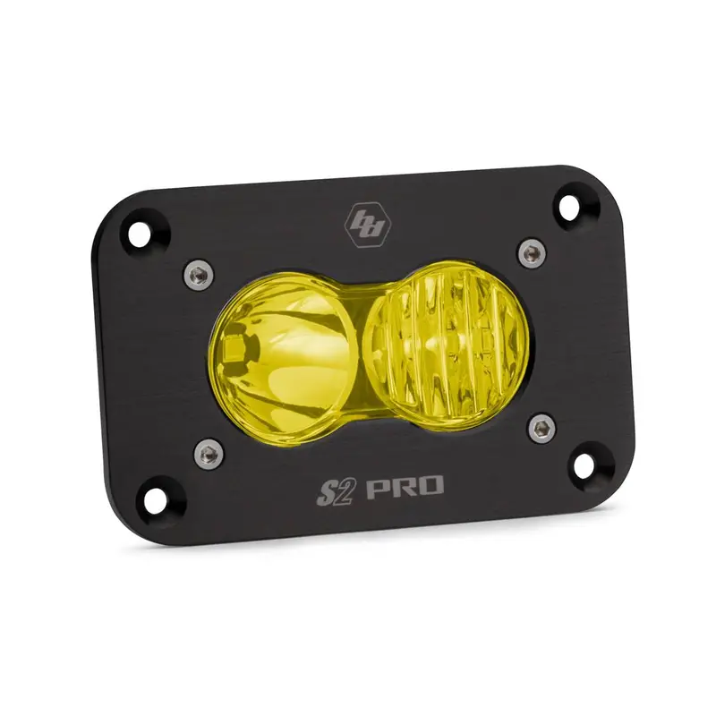 Baja Designs Black Flush Mount S2 Pro Amber Driving/Combo Beam Led Light 1