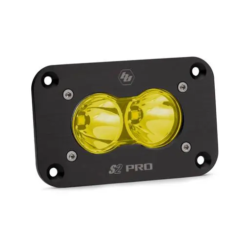 Baja Designs Black Flush Mount S2 Pro Amber Spot Beam Led Light 1