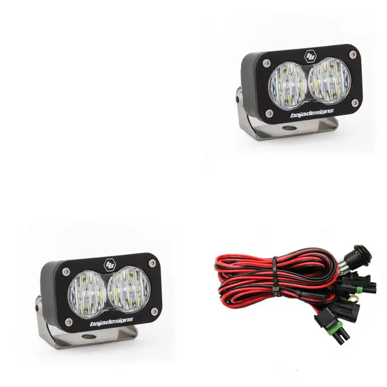 Baja Designs Black S2 Sport Led Wide Cornering Beam Lights - Pair 1