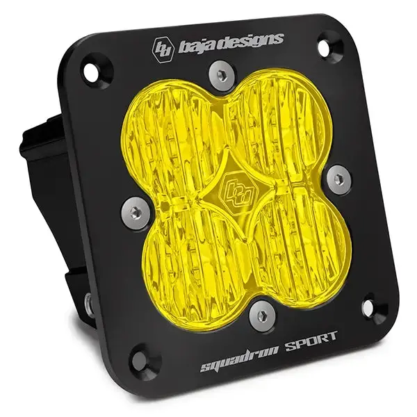 Baja Designs Black Squadron Sport Flush Mount Amber Wide Cornering Led Light Pod 1