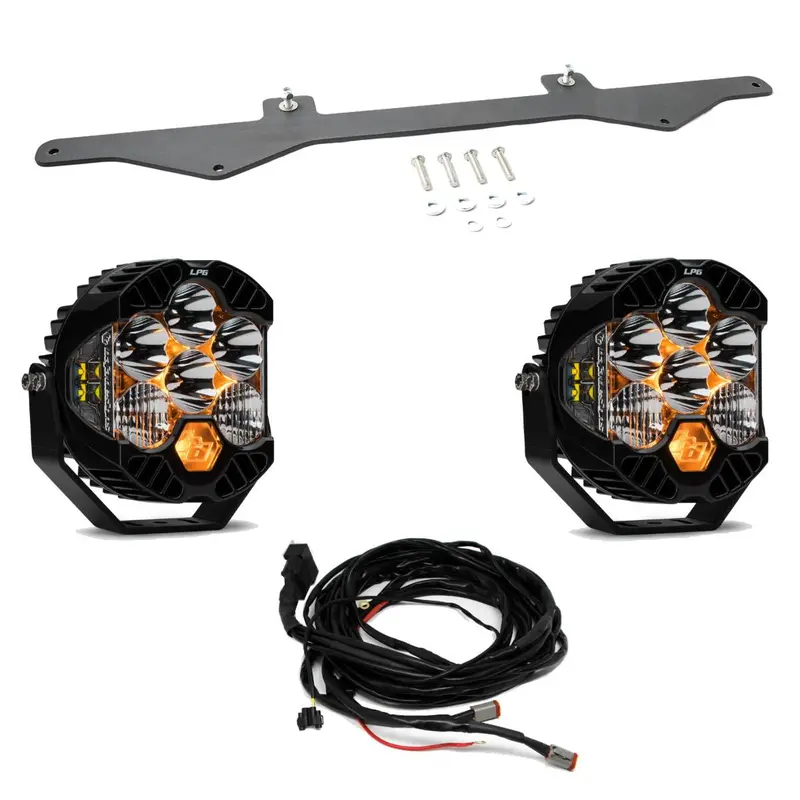 Baja Designs Clear Double Lp6 & Mounting Kit For 21+ Ford Bronco W/ Steel Bumper 1